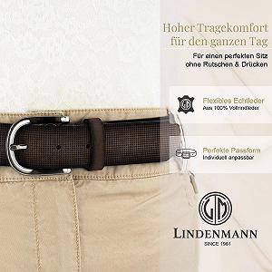 Женский ремень LINDENMANN из настоящей коровьей кожи Темно-коричневый synthetic.ua - Фото 1