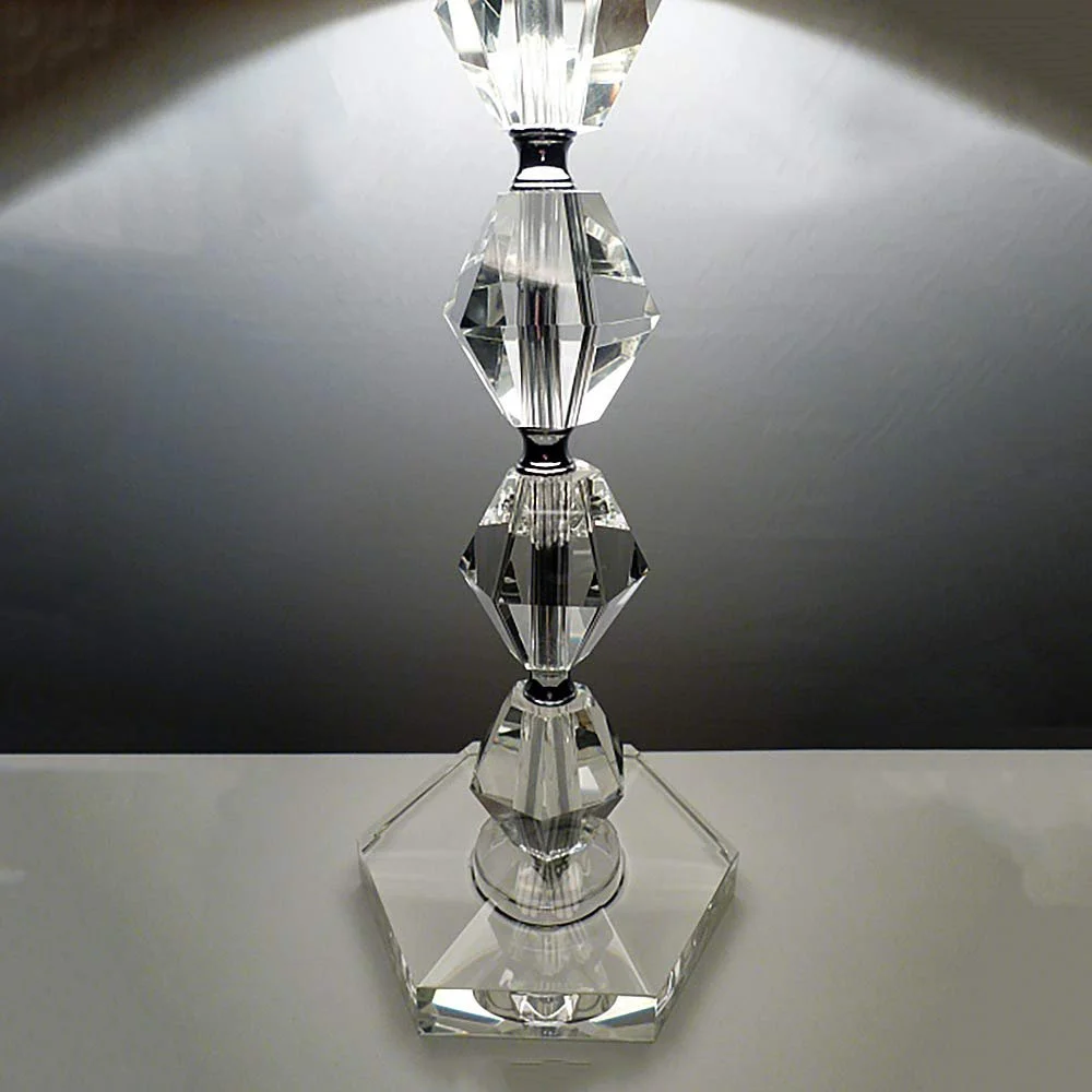 Настільна лампа KARY з кришталевою основою та шовковим абажуром, фото №5