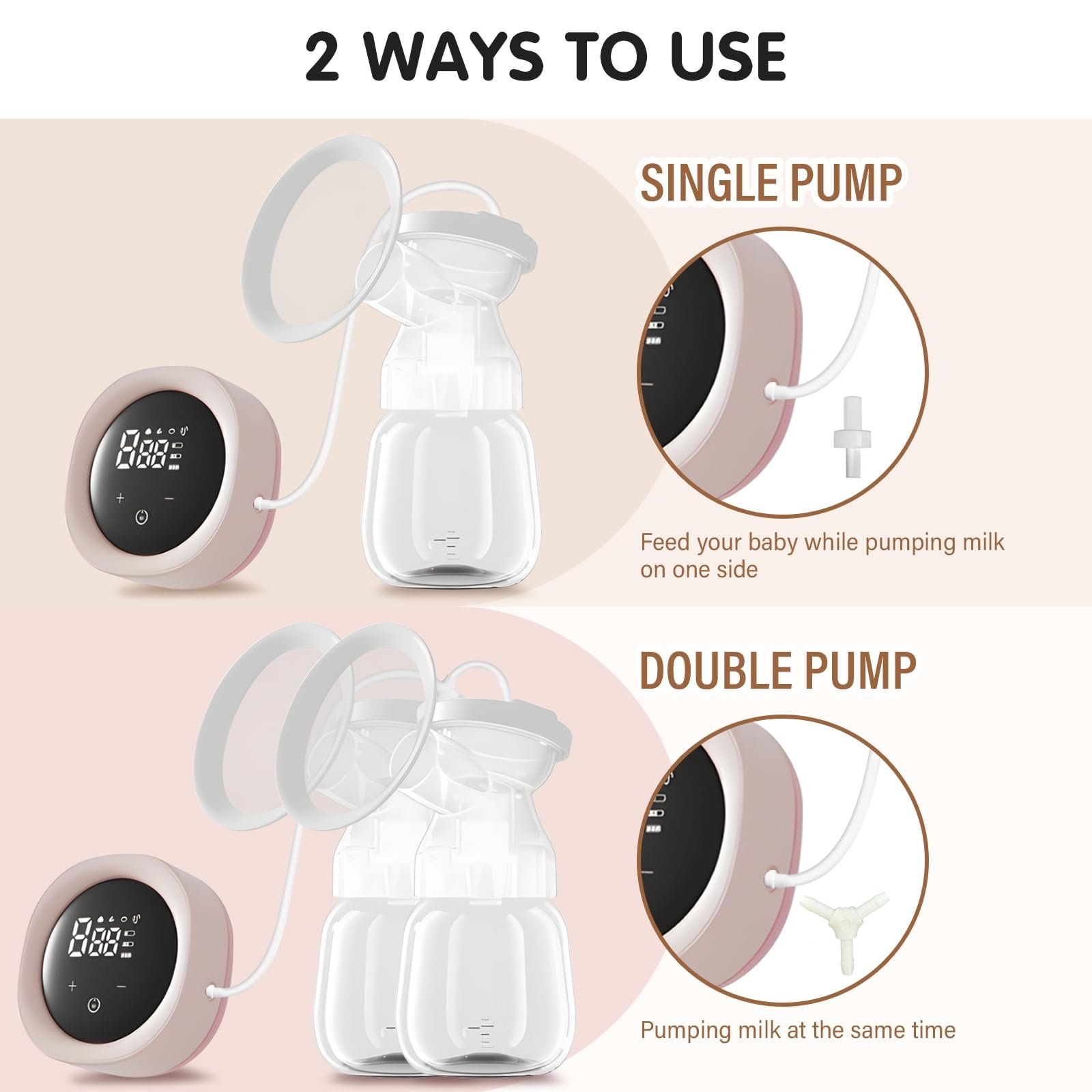 Молокоотсос электрический Anluomania двойной, перезаряжаемый, портативный, 4 режима, 9 уровней, LED дисплей, фото №2 Молокоотсос электрический Anluomania двойной, перезаряжаемый, портативный, 4 режима, 9 уровней, LED дисплей, фото №2