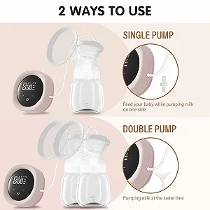 Молоковідсмоктувач електричний Anluomania подвійний, перезаряджуваний, портативний, 4 режими, 9 рівнів, LED дисплей synthetic.ua - Фото 1