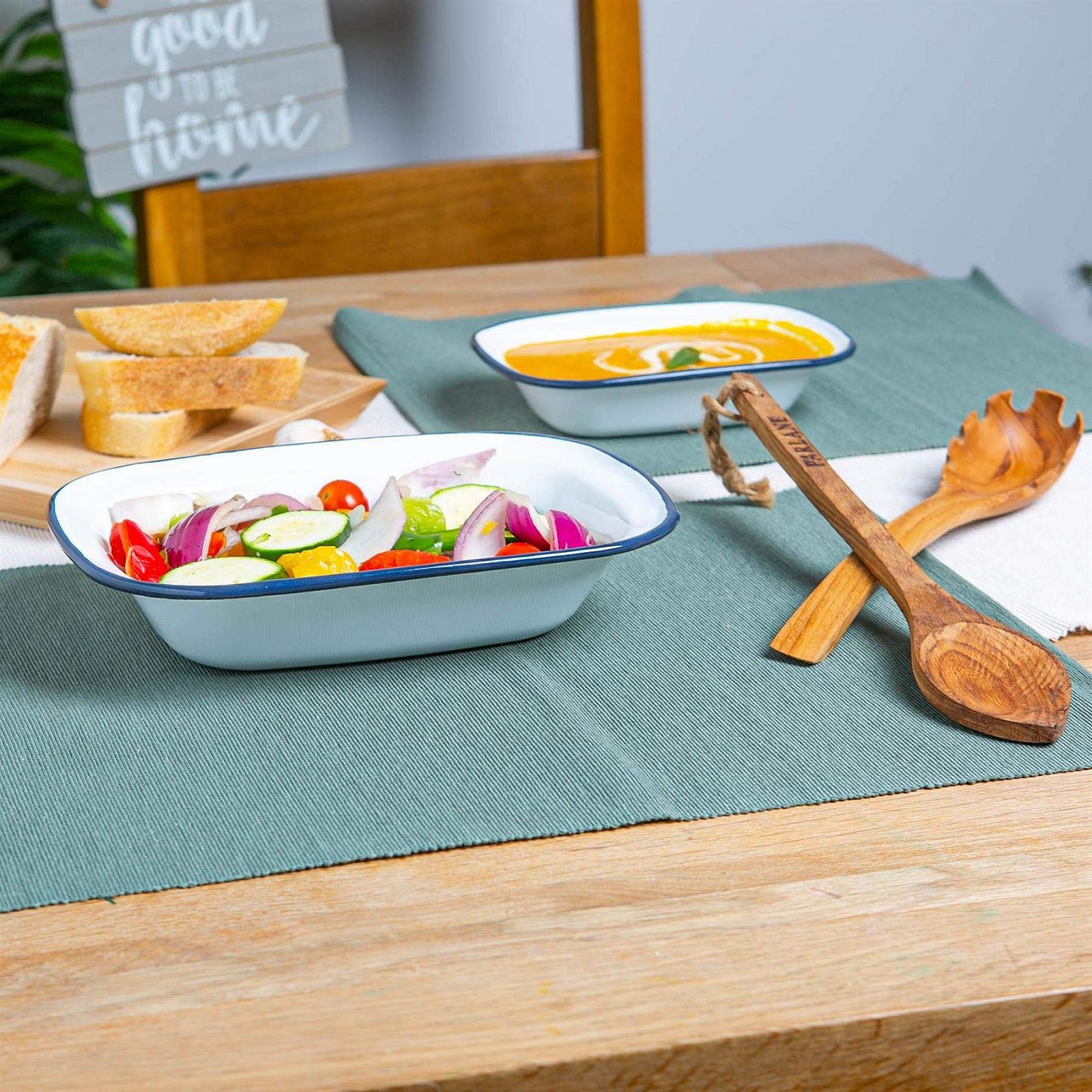 Набір посуду Argon Tableware для пирога, 2 шт., емаль, сталь, для кемпінгу, 2 розміри, білий, синій, фото №5
