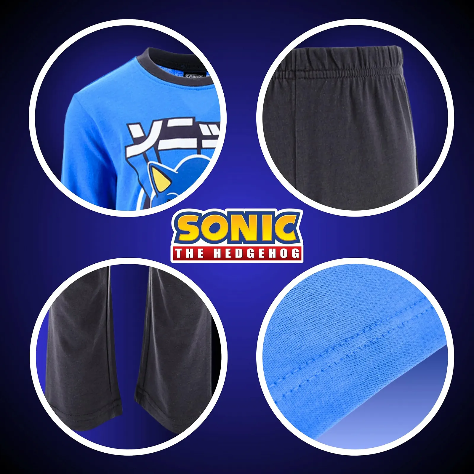 Комплект пижамный Sonic The Hedgehog для мальчиков: футболка и длинные штаны, 2 предмета, фото №6 Комплект пижамный Sonic The Hedgehog для мальчиков: футболка и длинные штаны, 2 предмета, фото №6
