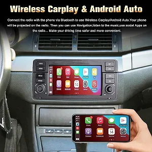 Штатная автомагнитола OVRICH для BMW E46 Rover 75 MG ZT / 7" / Сенсорная / 4/64Гб / Android 12 / Apple CarPlay / Android Auto / Bluetooth / WI-FI / GPS / SIM slot synthetic.ua - Фото 1