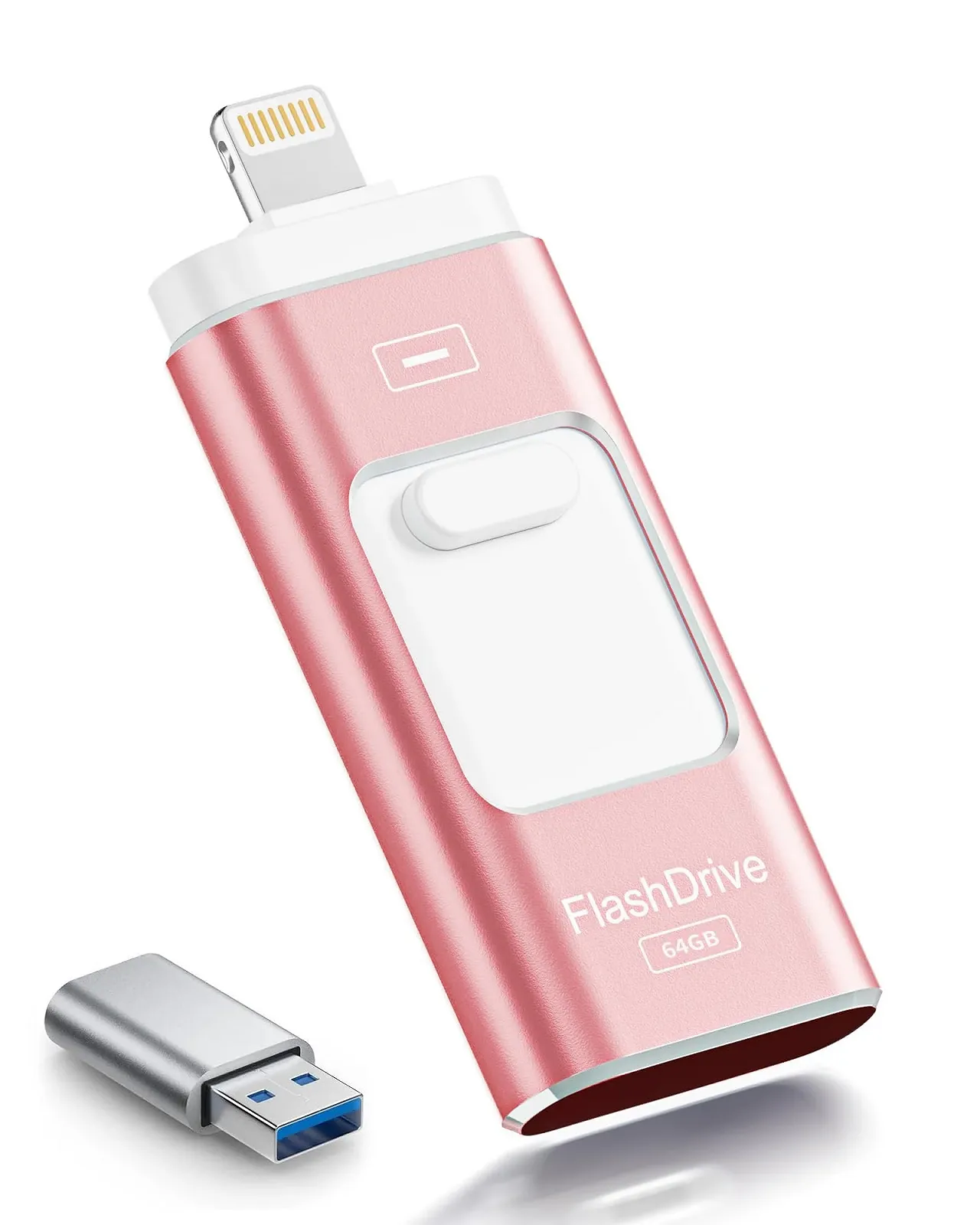 USB-флеш-накопичувач ROSPE 3-in-1 Lightning/Type-C/USB 3.0 64GB Rose Pink, фото №1 USB-флеш-накопичувач ROSPE 3-in-1 Lightning/Type-C/USB 3.0 64GB Rose Pink, фото №1