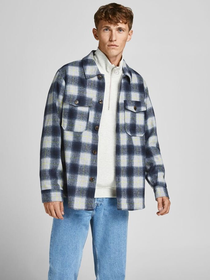 Куртка Jack & Jones CHECK SHIRT JACKET LS LN 12198798 Темно-синій XXL, фото №1