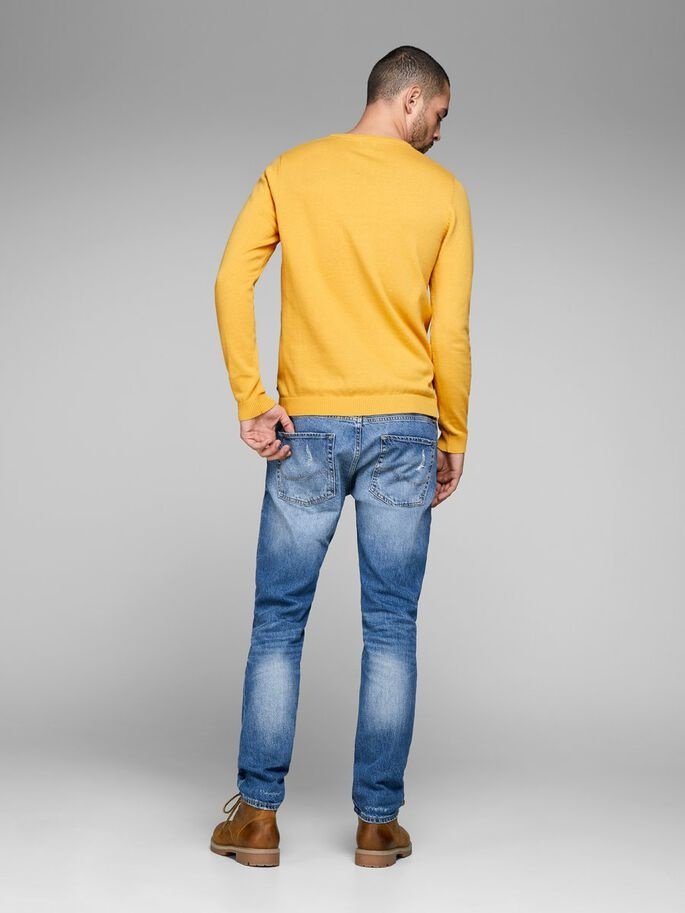 Пуловер JJEBASIC KNIT CREW NECK NOOS 12137190-Golden Orange Jack&Jones Жовтий XL, фото №2