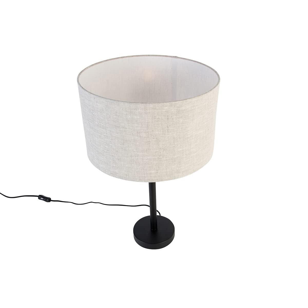 Настільна лампа QAZQA Simplo Design Modern 35 см Сталь Кругла LED E27 Чорний Світло-сірий, фото №5