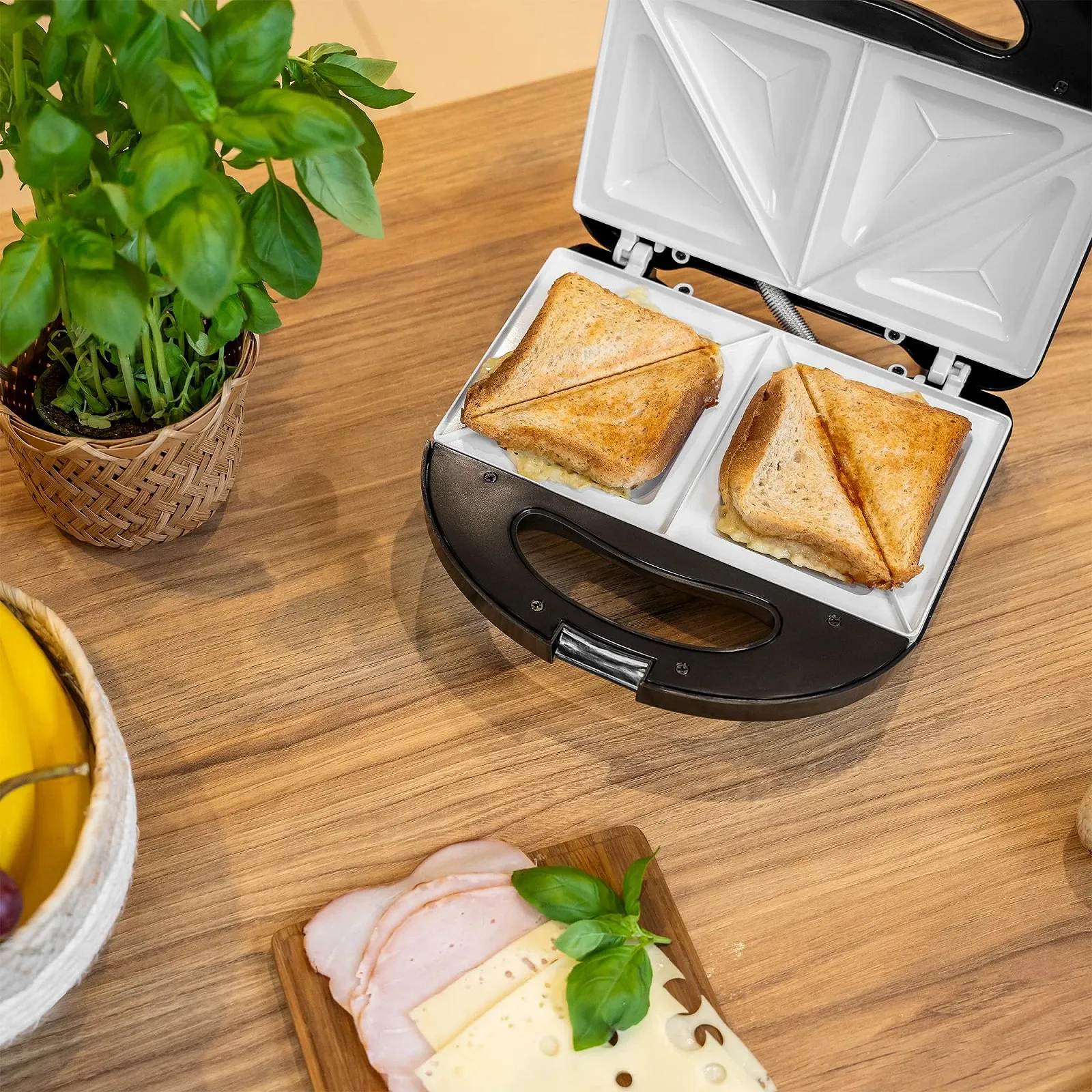 Сэндвичница TEESA TSA3222 с керамическими пластинами Серебристо-черная, фото №7