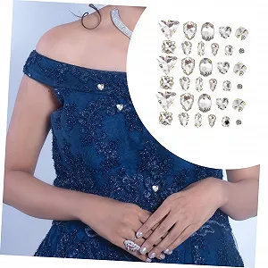 Скляні стрази для пришивання, 130 шт, білі, ручної роботи, з кігтями, для прикрас, для саморобних прикрас на одяг synthetic.ua - Фото 1