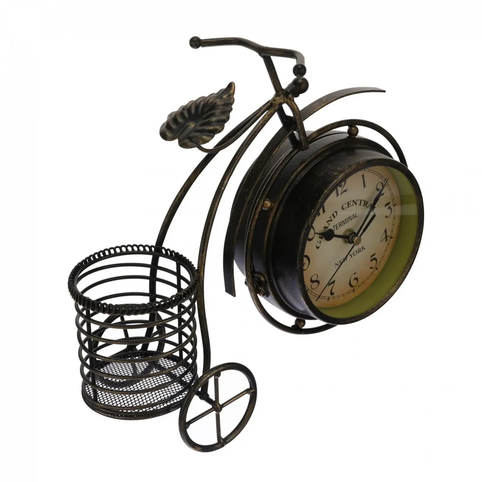 Настільний годинник MUCKLILY Вінтажний металевий з тихим механізмом, ПВХ скло, європейський ретро дизайн, декоративний, фото №1