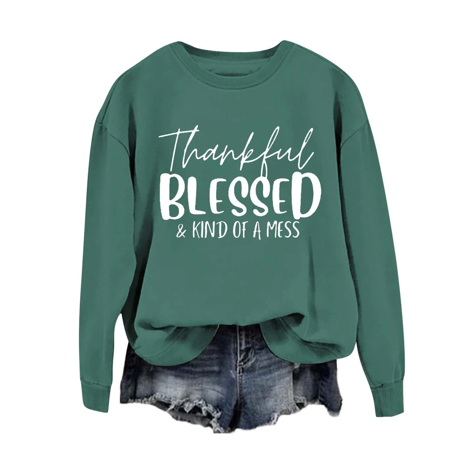 Женский Свитшот Рождественский Мода Letter Print Круглый вырез Длинный рукав Зимний, фото №3