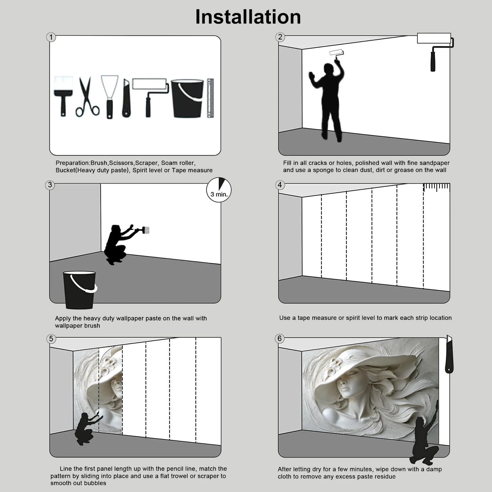 Фотообои 3D Рельеф Женщина в шляпе Современный дизайн 350 x 256 см, фото №7