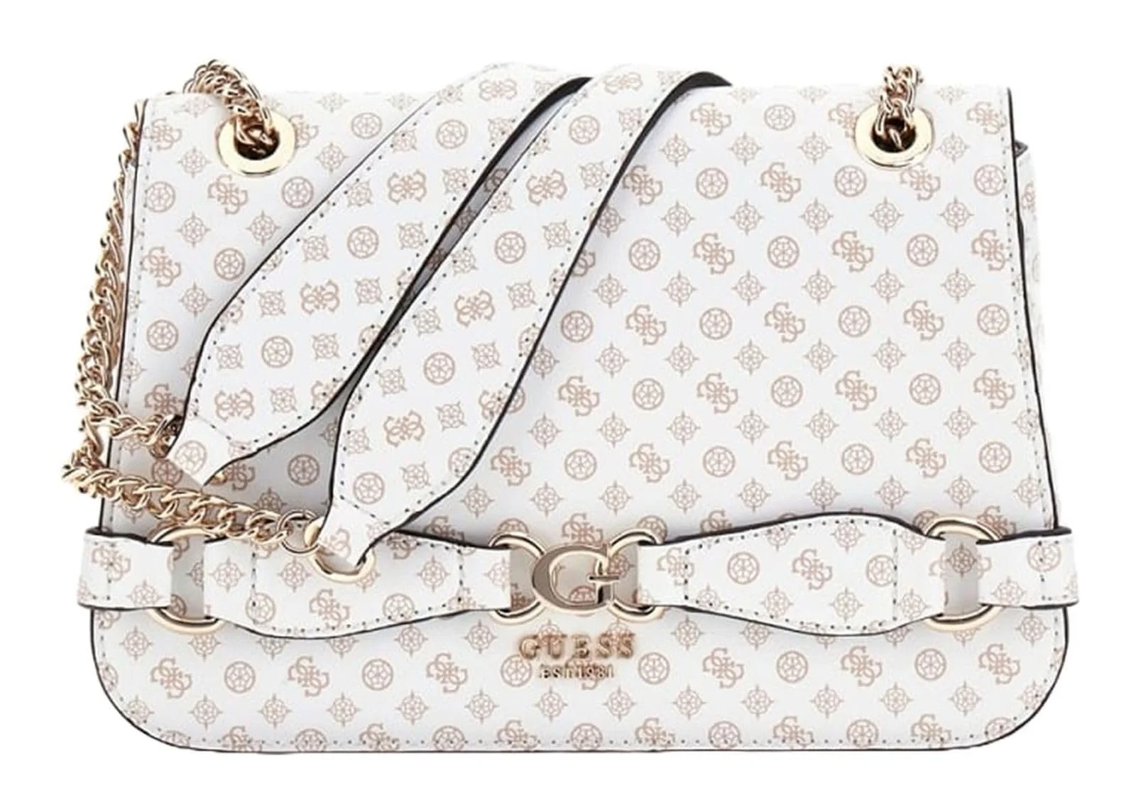 Сумка через плече GUESS Arlena Logo Convertible Xbody Flap White Logo, фото №1