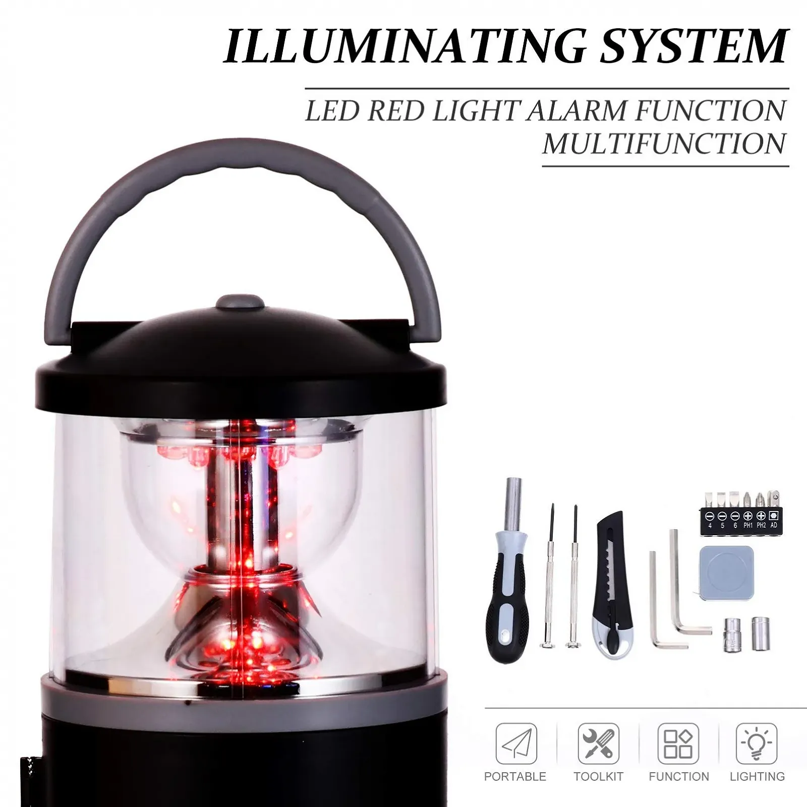 Ліхтар Besportble для кемпінгу ергономічний з викруткою для походів багатоцільовий, фото №7