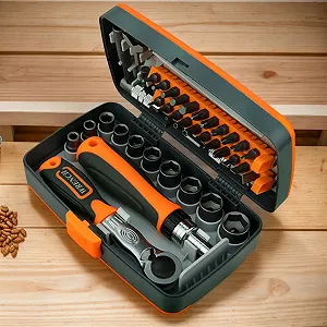 Набір реверсивних викруток 38 в 1 магнітні 10 торцевих головок 22 біти synthetic.ua - Фото 1