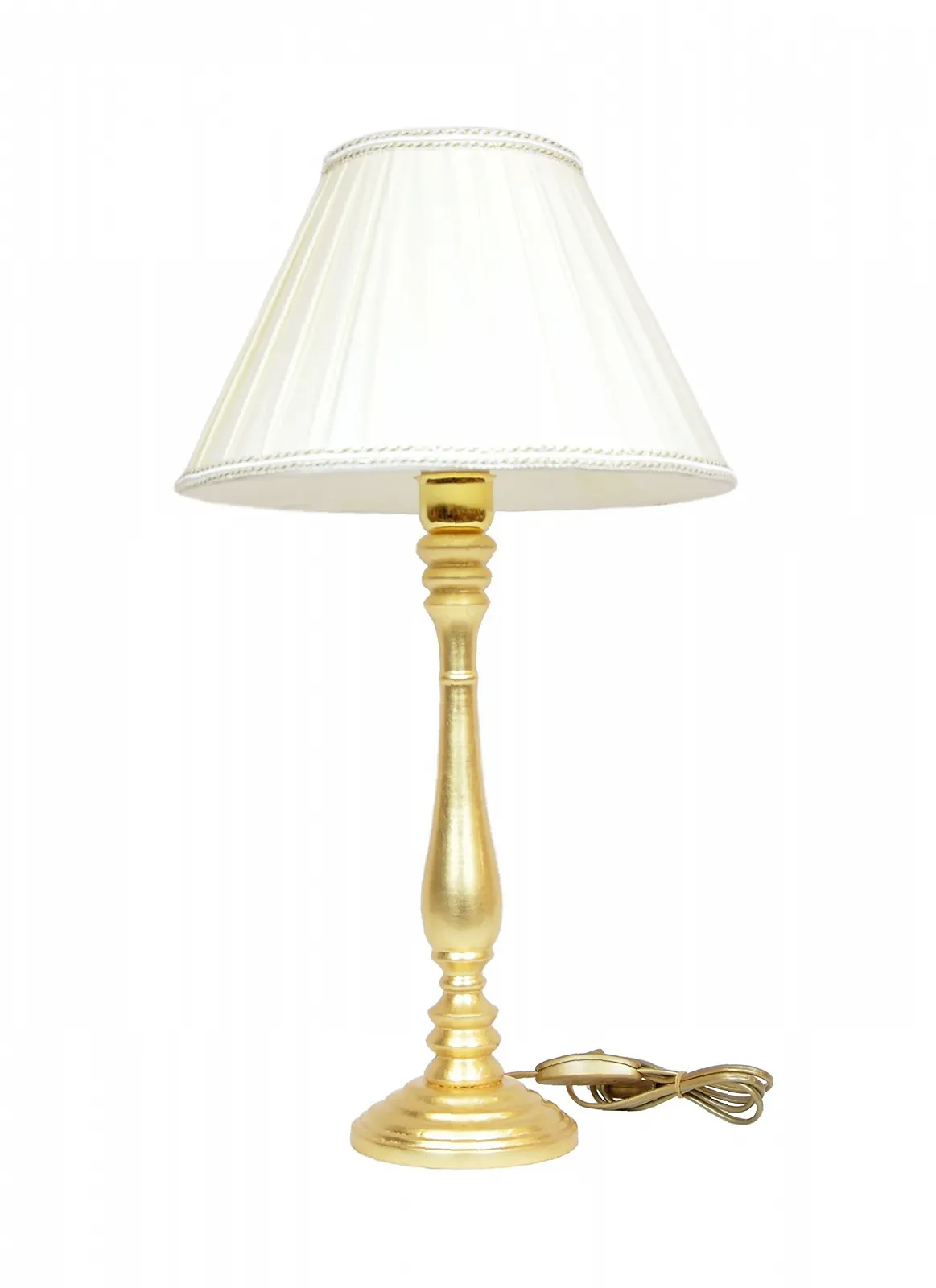 Настільна лампа позолочене дерево тканинний абажур висота 60 см, фото №1