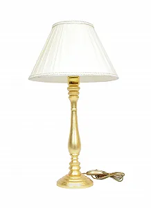 Настільна лампа позолочене дерево тканинний абажур висота 60 см - Фото 1