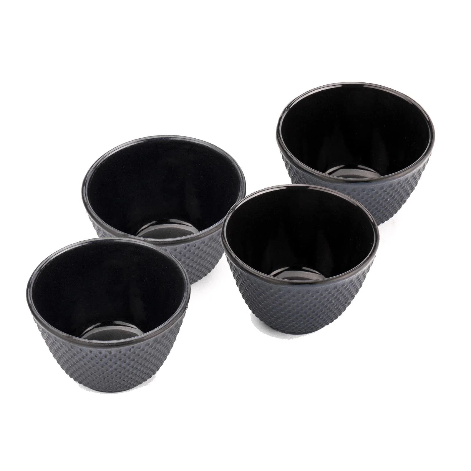 Чайник-заварник Чавунний Asian Синій 1,25 літра з ручкою, фільтром з нержавіючої сталі для чаю та підставками і чайними чашками (4 чашки), фото №7