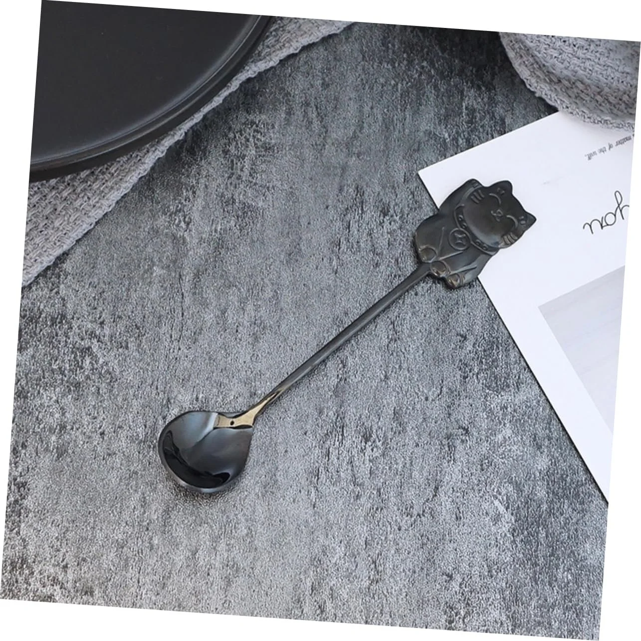 Ложка-мішалка HEMOTON з нержавіючої сталі 304 Lucky Cat, тематика тварин, фото №4 Ложка-мішалка HEMOTON з нержавіючої сталі 304 Lucky Cat, тематика тварин, фото №4