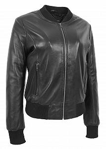 Бомбер A1 FASHION GOODS Varsity Joy Женская Мягкая Черная Кожаная Куртка Повседневная На Молнии - Фото 1