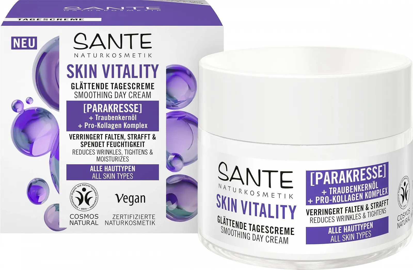 Дневной крем SANTE Naturkosmetik Face Skin Vitality Восстанавливающий увлажняющий с акмеллой, маслом виноградных косточек и проколлагеном Антивозрастной 50 мл, фото №1 Дневной крем SANTE Naturkosmetik Face Skin Vitality Восстанавливающий увлажняющий с акмеллой, маслом виноградных косточек и проколлагеном Антивозрастной 50 мл, фото №1