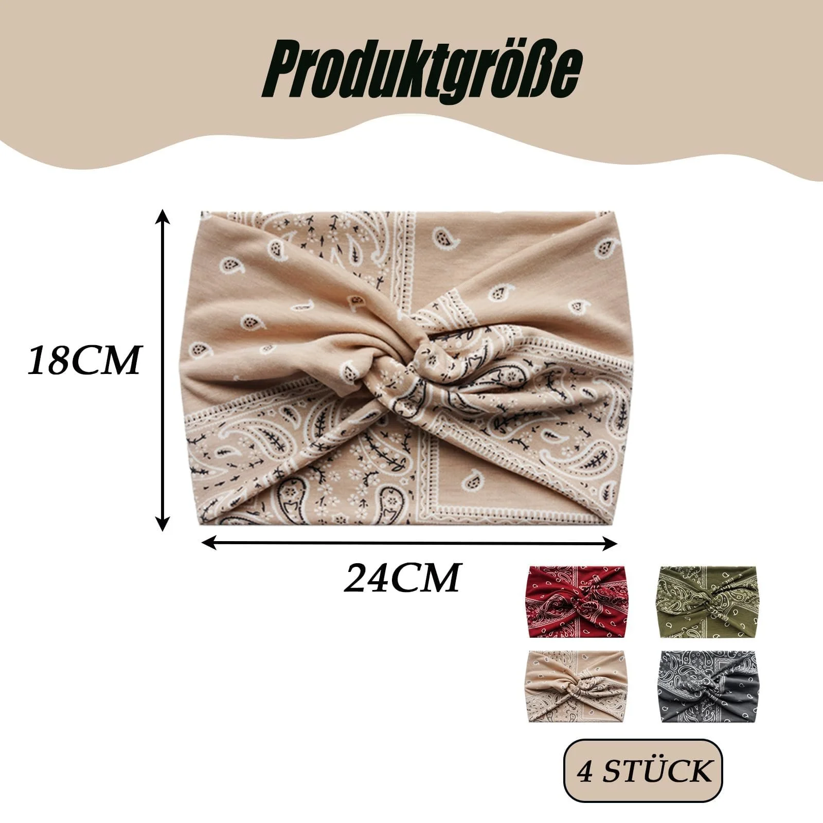 Повязка на голову Эластичная Широкая, фото №2