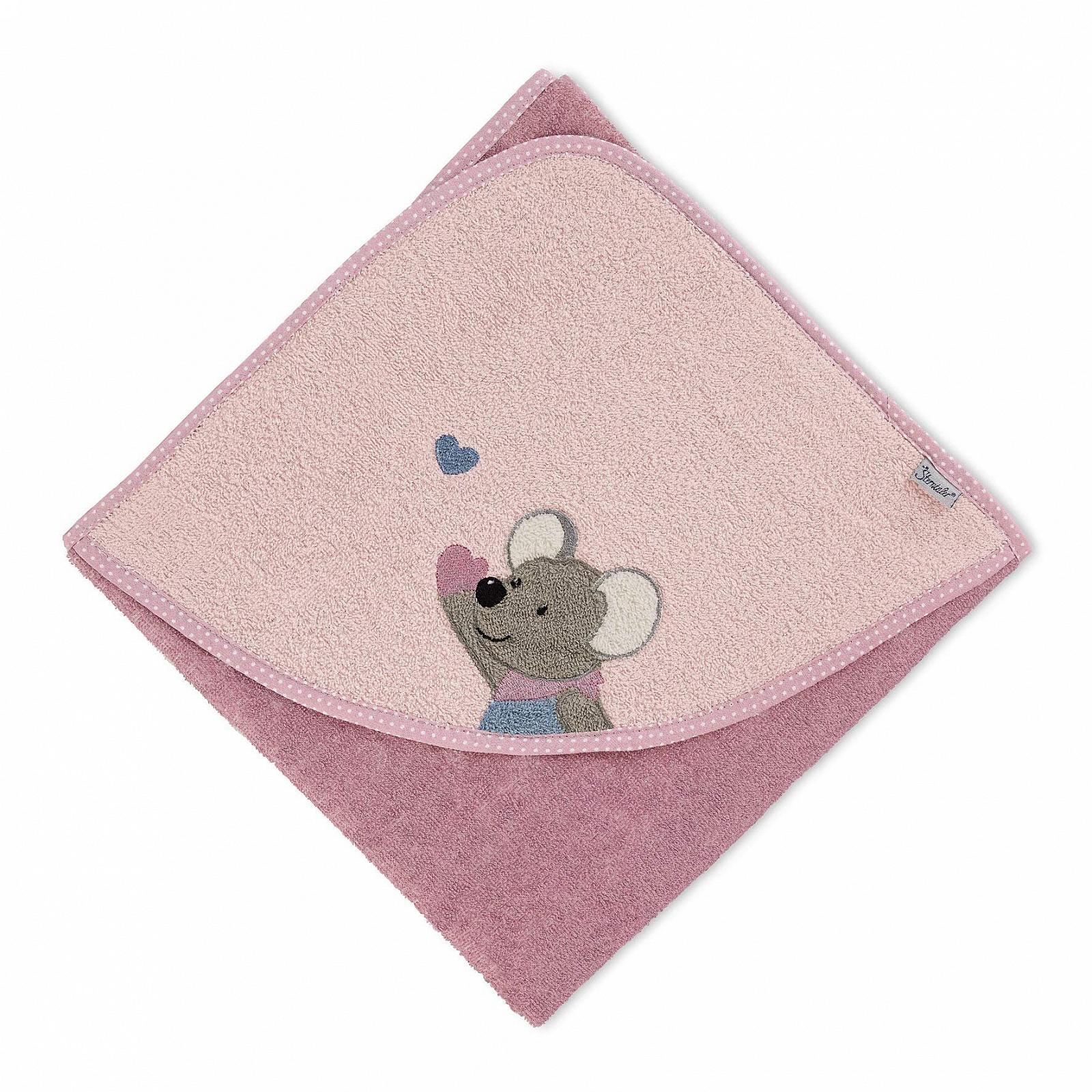 Рушник з капюшоном Sterntaler Mabel Миша 80 x 80 см, рожевий, фото №1