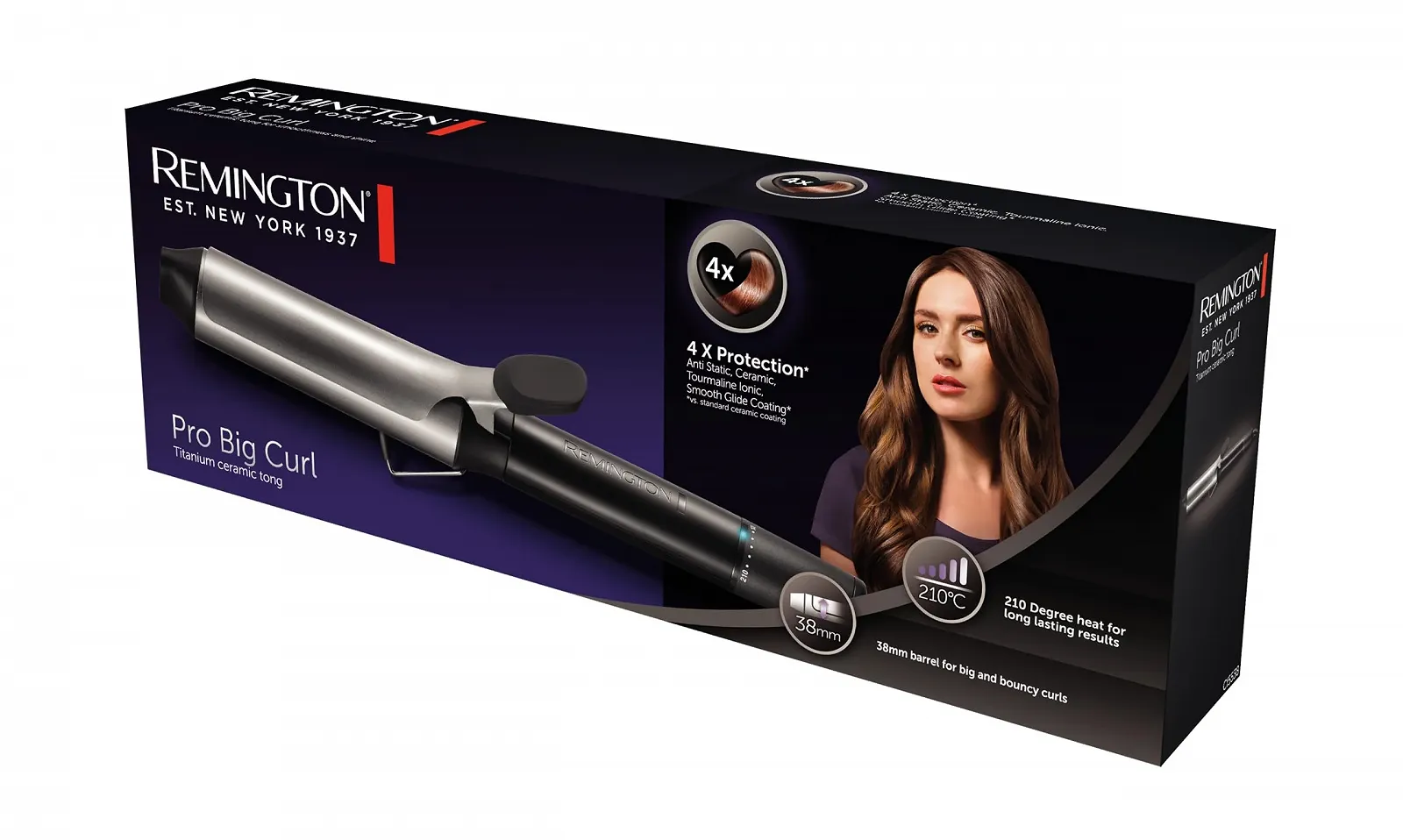 Плойка Remington Pro Big Curl CI5538 38 мм Серебристая/Серая, фото №8 Плойка Remington Pro Big Curl CI5538 38 мм Серебристая/Серая, фото №8