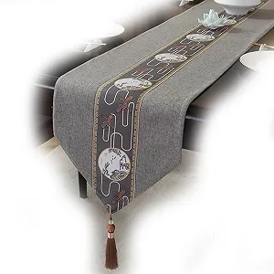 Купити Скатерть-ранер Chinese Tang Dynasty візерунок журавля світло-сірий 33 x 180 см - Фото 1 Скатерть-ранер Chinese Tang Dynasty візерунок журавля світло-сірий 33 x 180 см - Фото 1