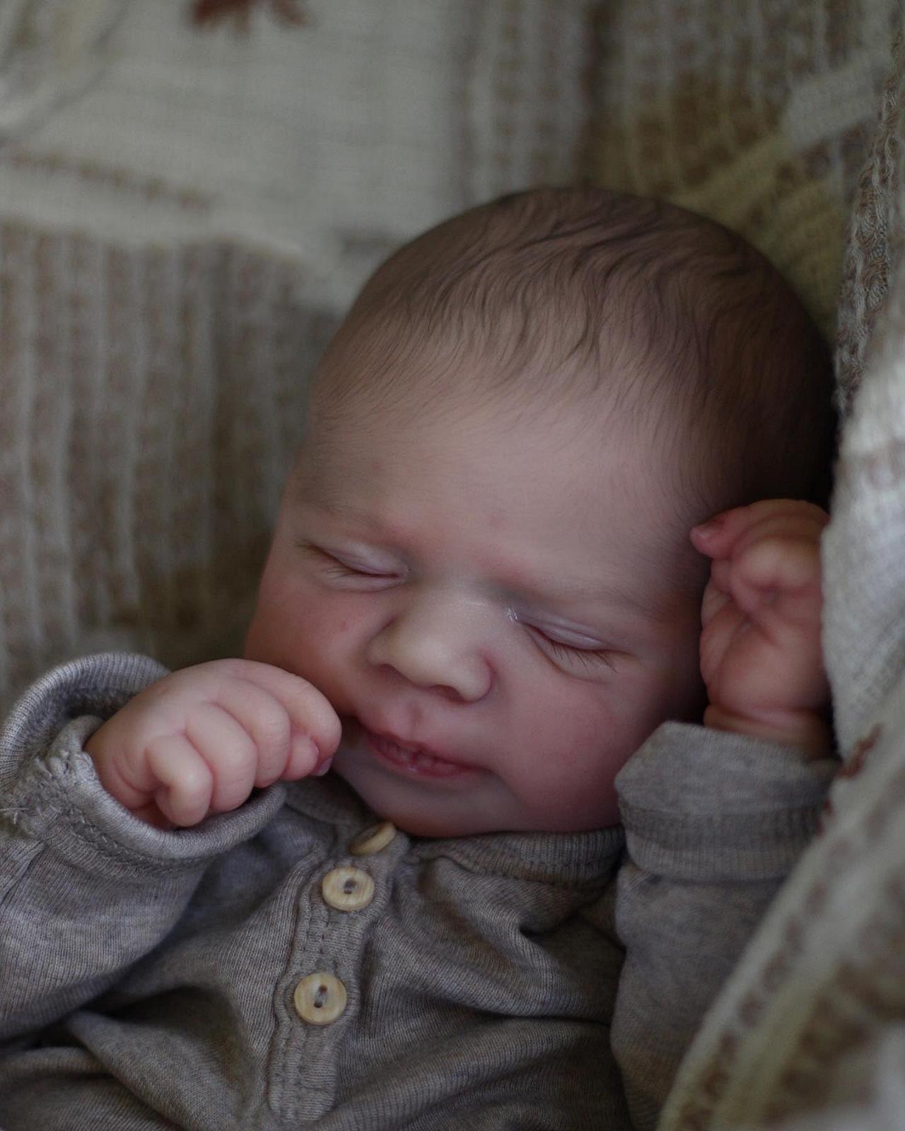 Кукла Anano Reborn Baby Full Silicone Boys Lifelike Dolls with Veins 18 Inch Waterproof Realistic Baby Doll Full Body with Hair, фото №2