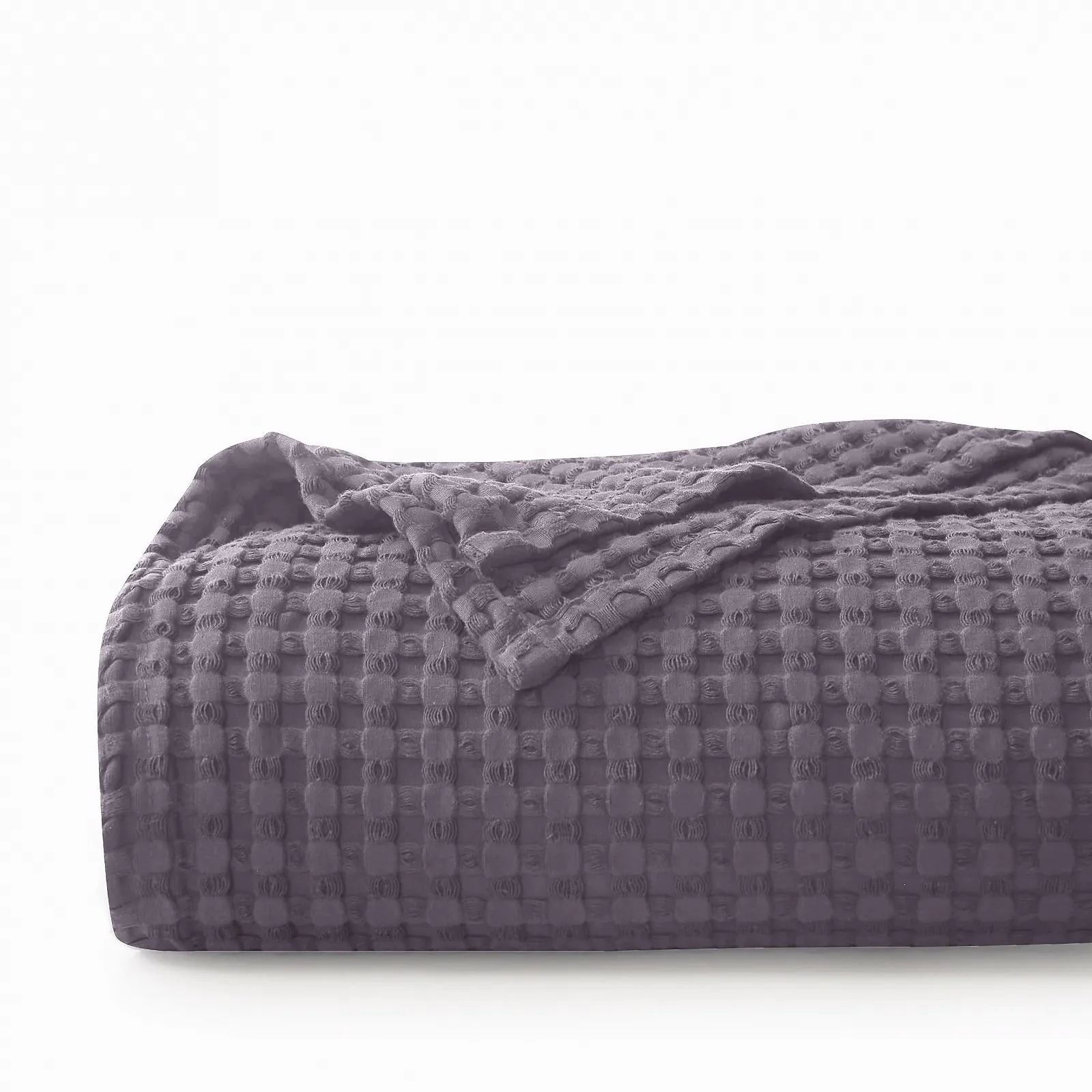 Покривало CHUFFED 100% Бавовна 150 x 200 см Вафельна Піке М'яка Дихаюча Легка Фіолетовий Виноград, фото №1