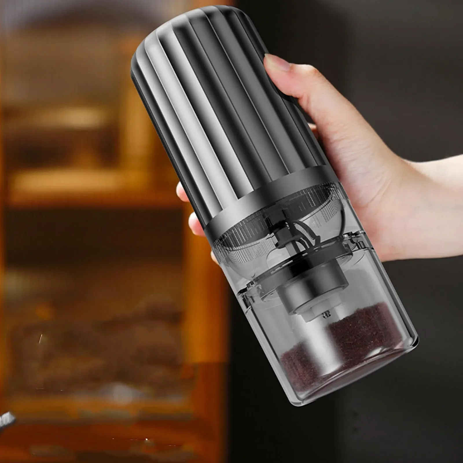 Электрическая Кофемолка aqxreight Автоматическая One Touch Беспроводная Портативная с Коническими Жерновами для Домашнего Использования Черный, фото №8