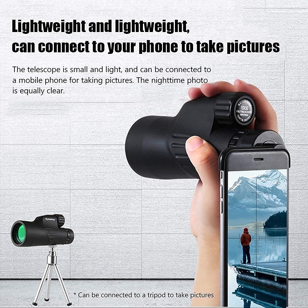 Монокуляр WANWEN Monocular 10x50 Портативний Міні Координатний Дальність Низьке Освітлення Азот Водонепроникний Подорож На Відкритому Повітрі, фото №4