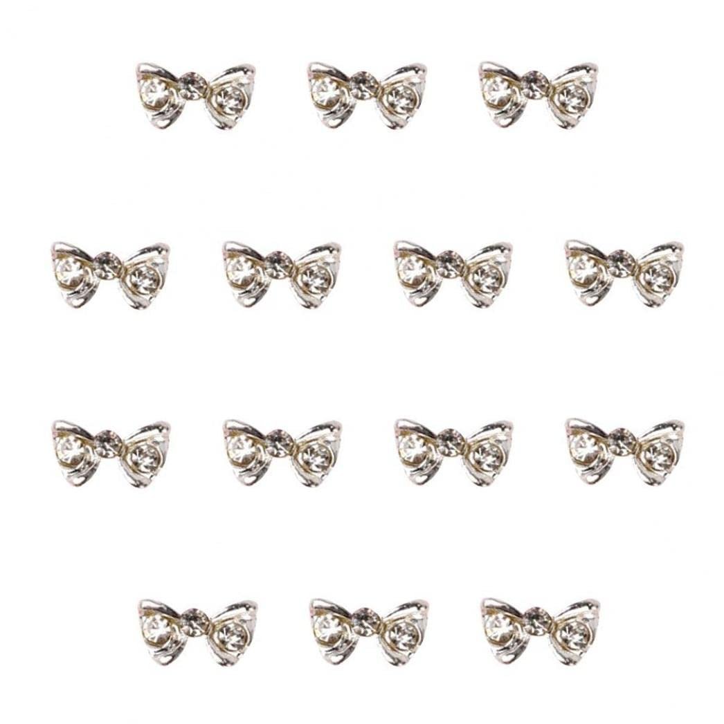 Стрази для нігтів 3D Кришталевий бантик-шарм, манікюру, DIY, 10 шт, фото №1