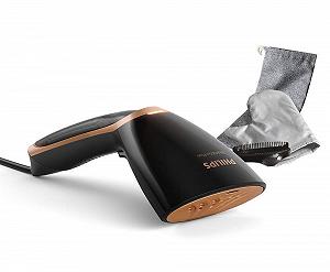 Вертикальний відпарювач Philips Steam & Go GC365/80 1300W Black/Gold та машинка для видалення катишків Turquoise synthetic.ua - Фото 1