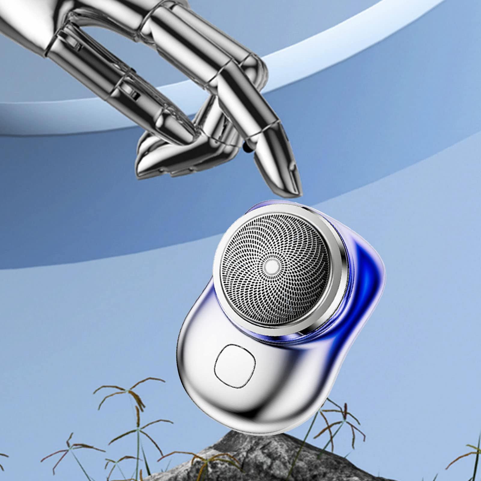 Триммер для бороди Mini Electric Rotating Portable Компактний Перезаряджається Mini Pocket (Синій), фото №3