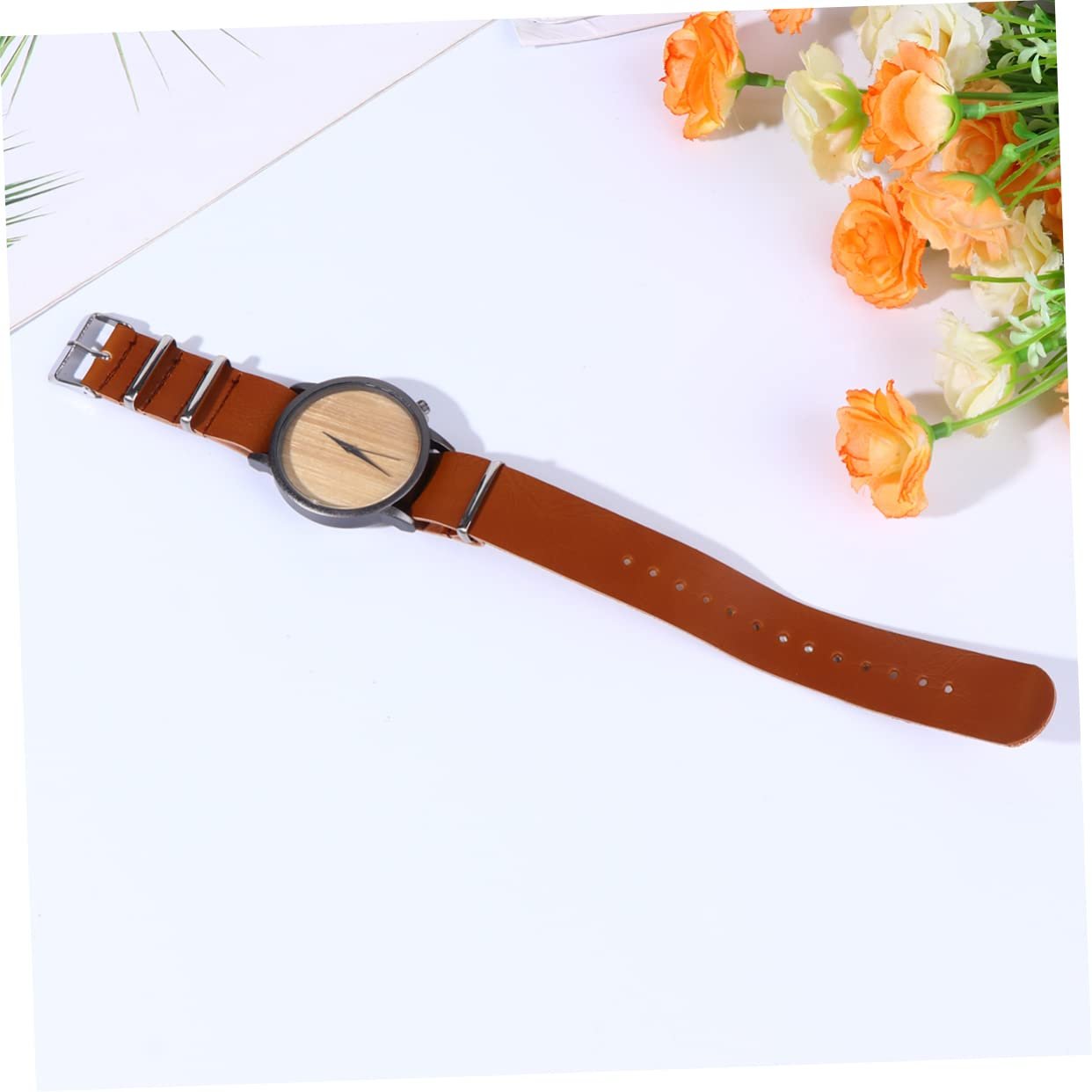 Деревянные наручные часы Healvian с кожаным ремешком, фото №4 Деревянные наручные часы Healvian с кожаным ремешком, фото №4