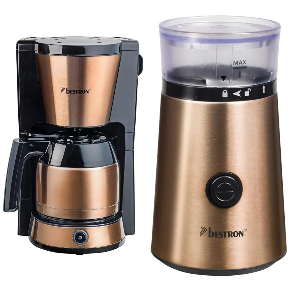 Кофеварка и кофемолка Bestron 8 чашек 50 г 150 Вт Медный, фото №1