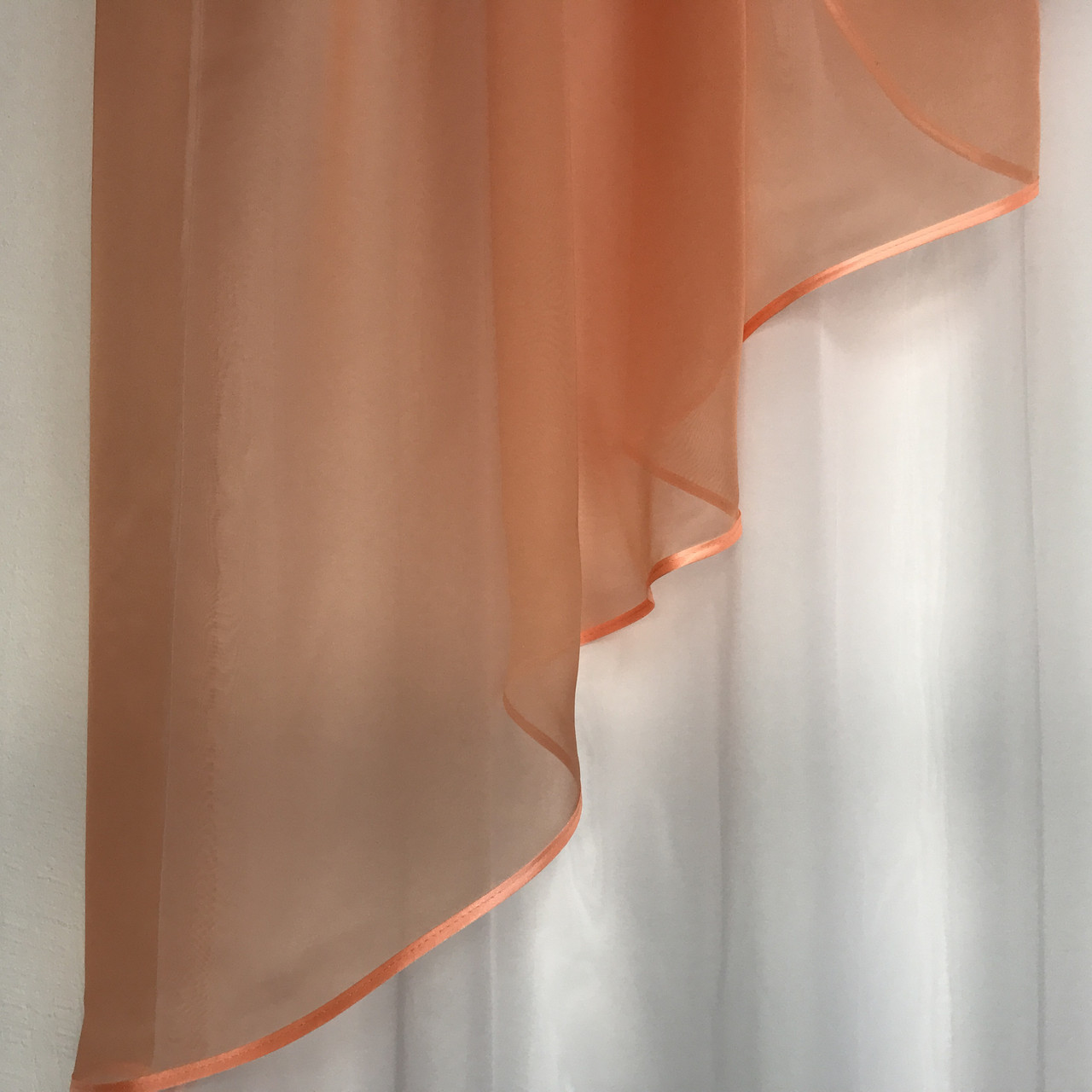 Готовий ламбрекен легкий із шифону ALBO 300x120 cm Персиковий (L-K3-30), фото №6