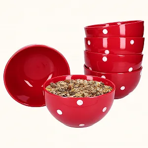 Миска для хлопьев Van Well Emily Набор из 6 штук, Миска для салата, Миска из керамогранита - Фото 1