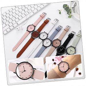 Кварцевые часы LIFKOME Женские Большие с браслетом Серебряные с бежевым кожаным ремешком synthetic.ua - Фото 1