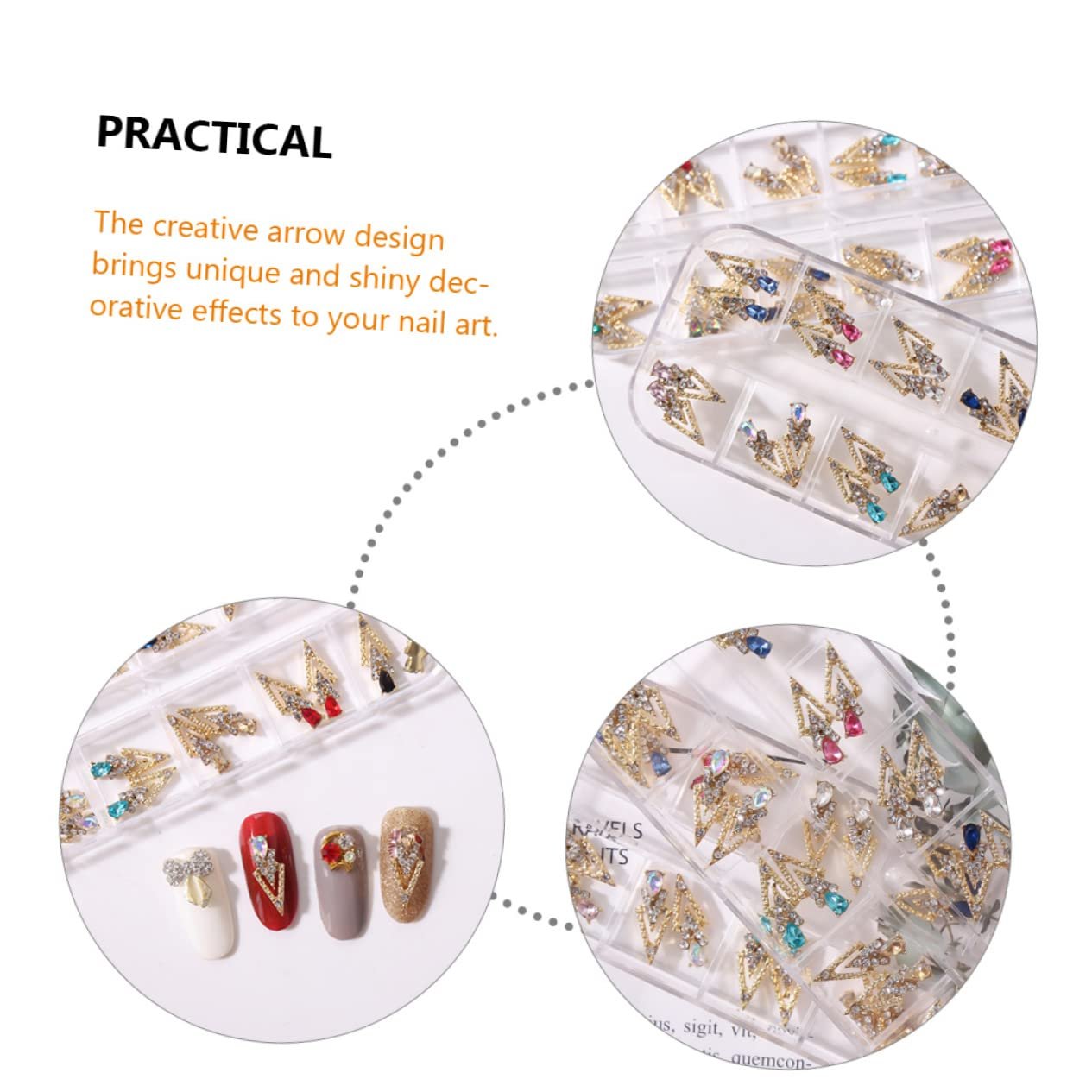 Стразы для ногтей Стрелы Сплав, 24 шт., фото №7