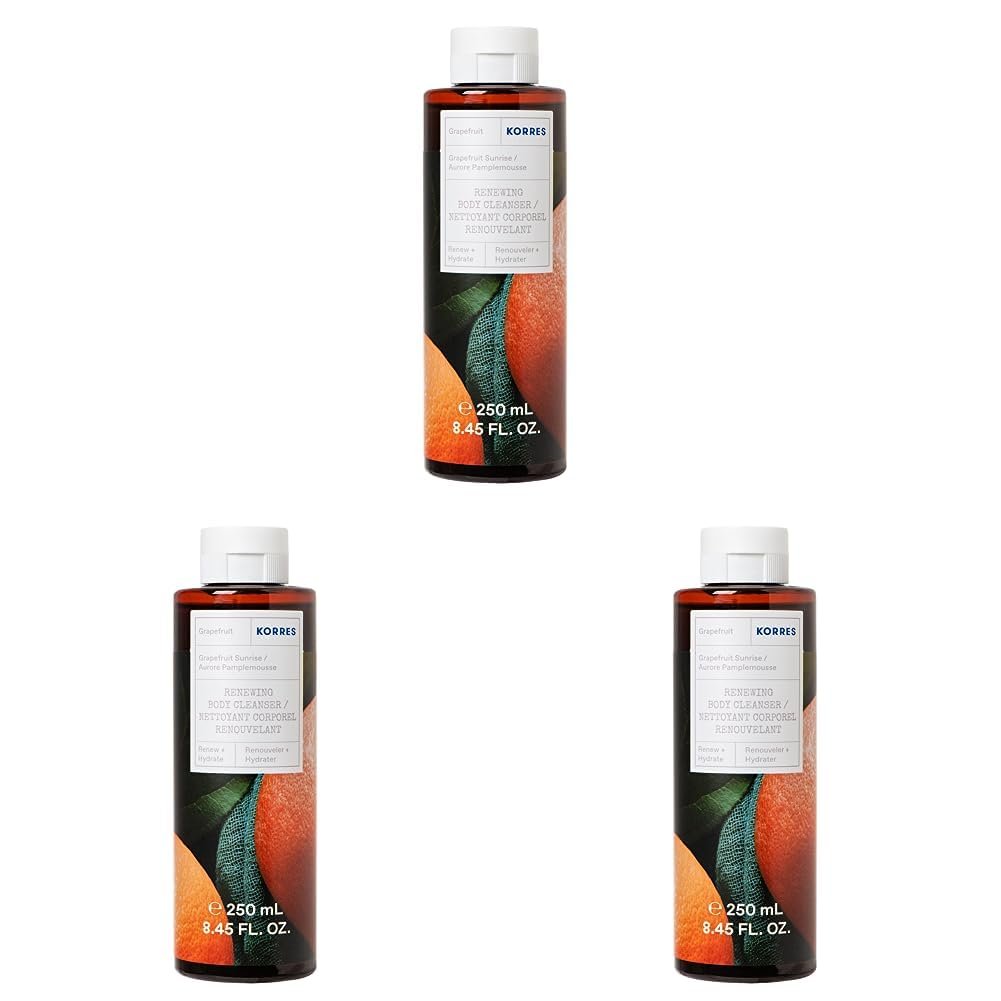 Гель для душа KORRES GRAPEFRUIT SUNRISE ревитализирующий с алоэ вера 250 мл (набор из 3 шт), фото №1