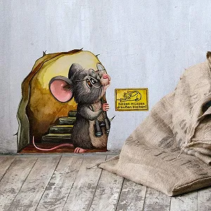 Наклейка на стіну ilka parey wandtattoo-welt Мишачі двері MT5 Котам вхід заборонено synthetic.ua - Фото 1