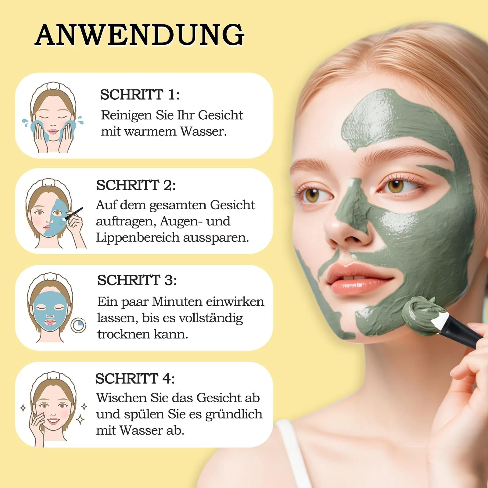 Маска Turmeric Mud Mask Dead Sea Mud Green Tea для глубокого очищения от черных точек и контроля жирности, набор 70г*3, фото №6