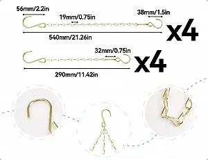 Цепочки для подвесных корзин 8 шт. Металлические 29 см и 54 см Золотистые synthetic.ua - Фото 1
