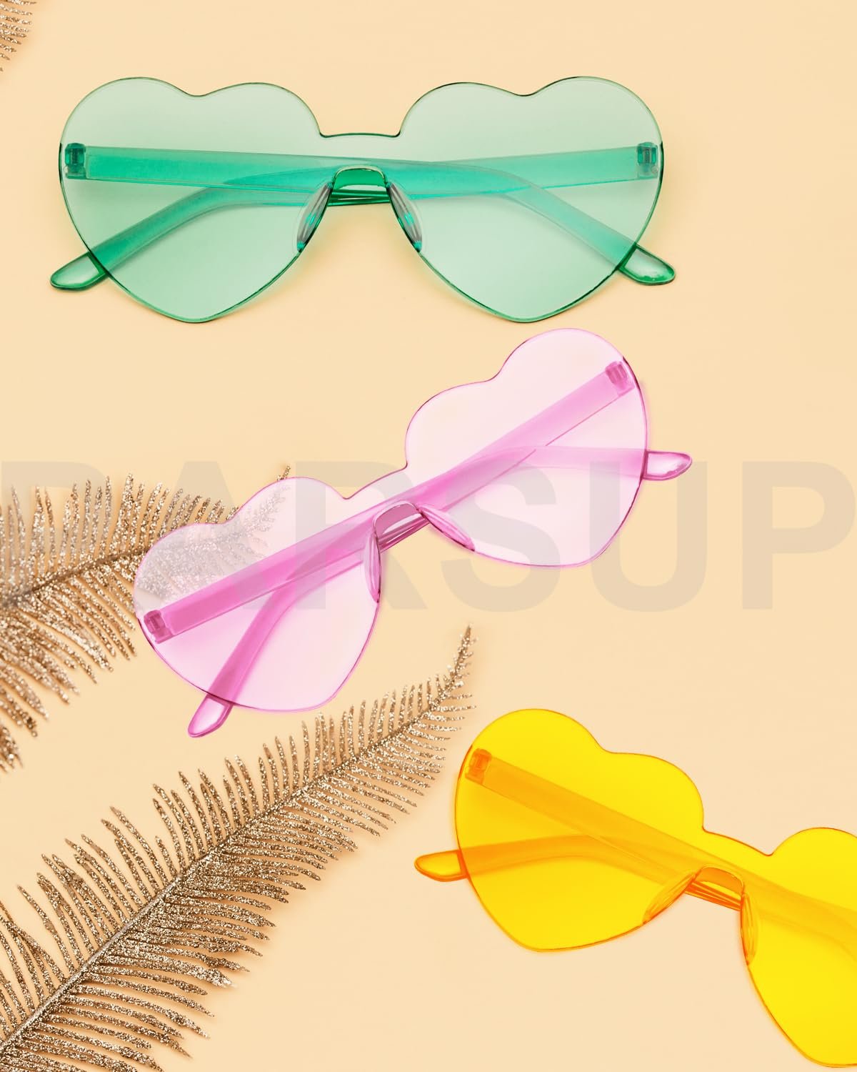 Сонцезахисні окуляри Без оправи Parsup Серце 14 пар Різнокольорові, фото №7
