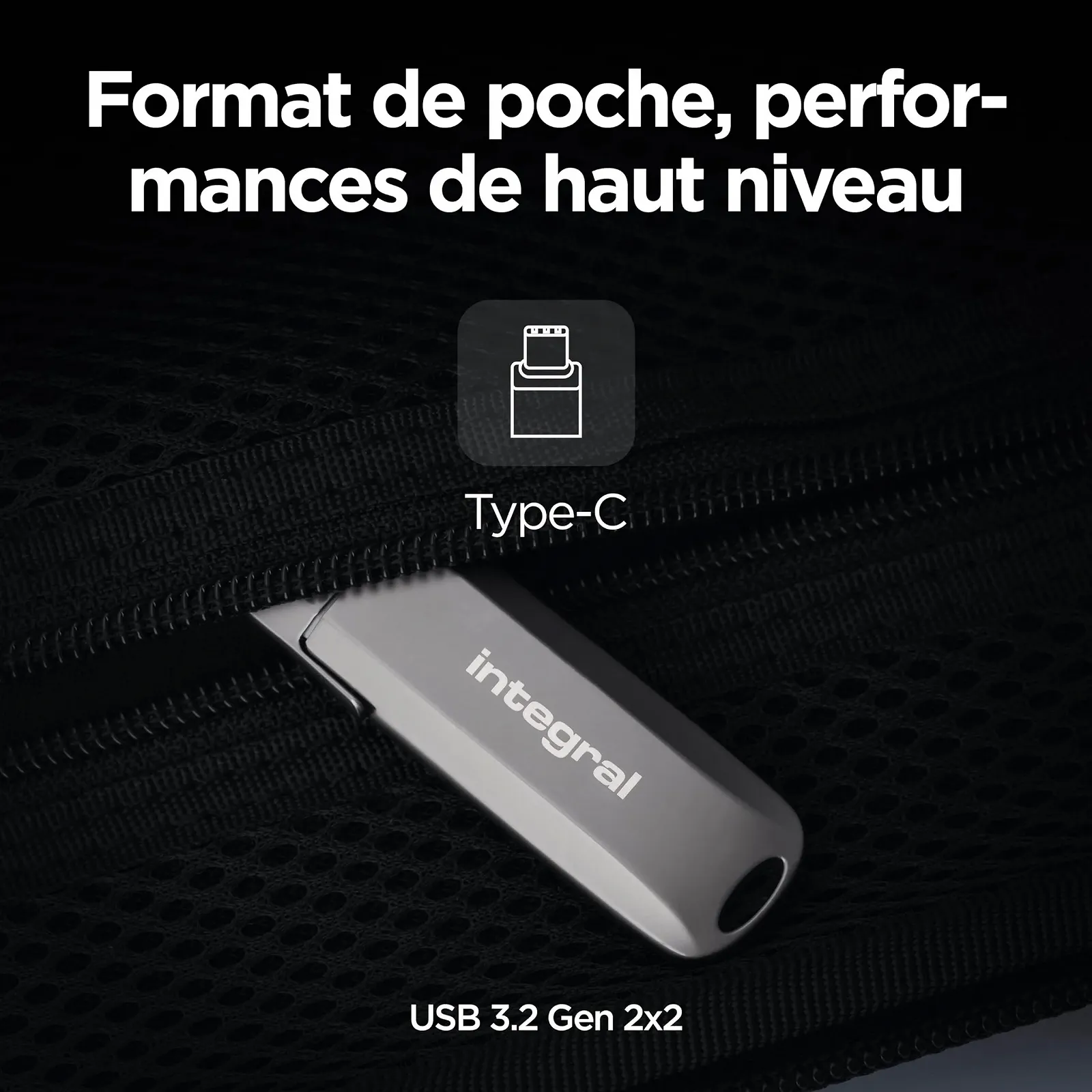 USB-флеш-накопитель SSD Integral Turbo-C 1ТБ USB 3.2 Gen 2×2 Metal, фото №3
