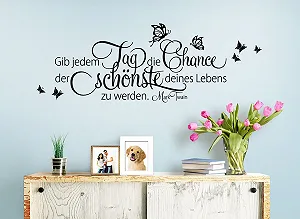 Настінна наклейка Wandora Quote "Gib Jeden Tag die Chance" 90 x 31 см W1534 Чорна synthetic.ua - Фото 1
