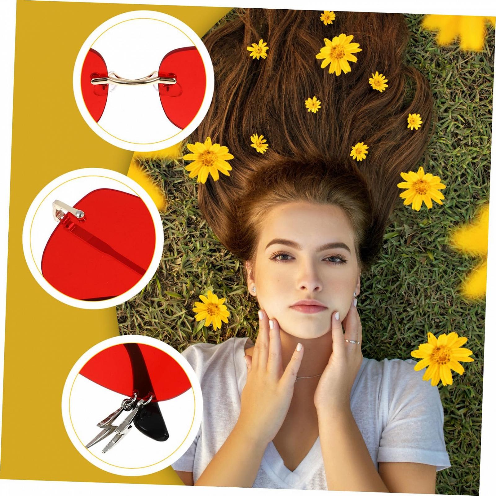 Сонцезахисні окуляри LIFKOME 2 шт, без оправи, тоновані, червоні, фото №7